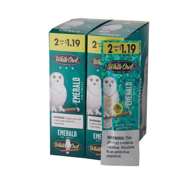 White Owl Foil Fresh 2 for 1.19 Cigarillo Emerald 30/2 Claro
