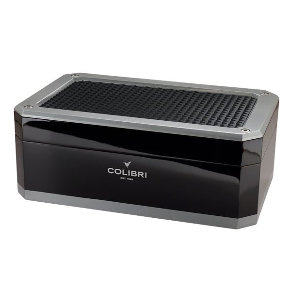 Colibri Rally Black And Silver Humidor Silver